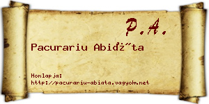 Pacurariu Abiáta névjegykártya